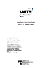 Per vedere il documento Wegener-communications Unity RF Switch Manuale Utente
