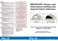 Per vedere il documento Koo-di Sun & Sleep Pop-Up Travel Bubble Cot Manuale Utente